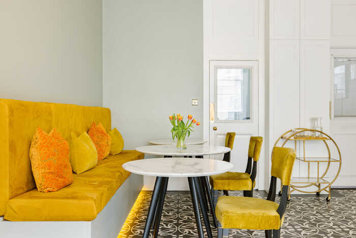 Cozy and welcoming lobby space at The Abbey London